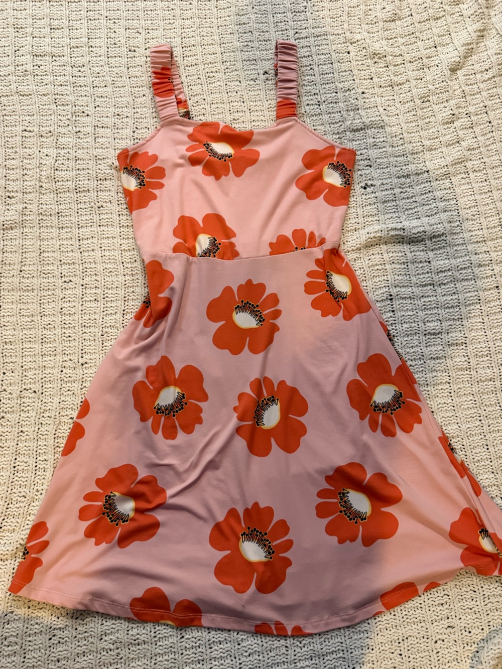Pink Sundress with Orange Floral Print